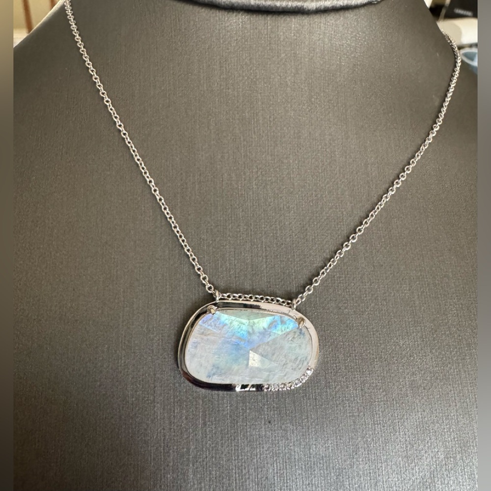 Adornia Moonstone & White Topaz Pendant - Picture 4 of 11
